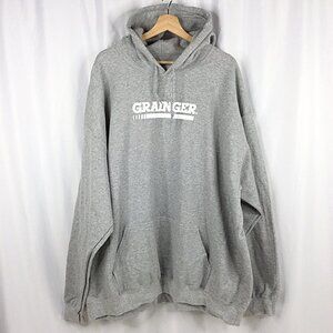 Grainger Logo Heavyweight Hoodie Sweatshirt Mens Size 4XL Gray Gildan
